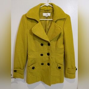 Forever 21 Wool Blend Double Breasted Jacket Coat Trench, M